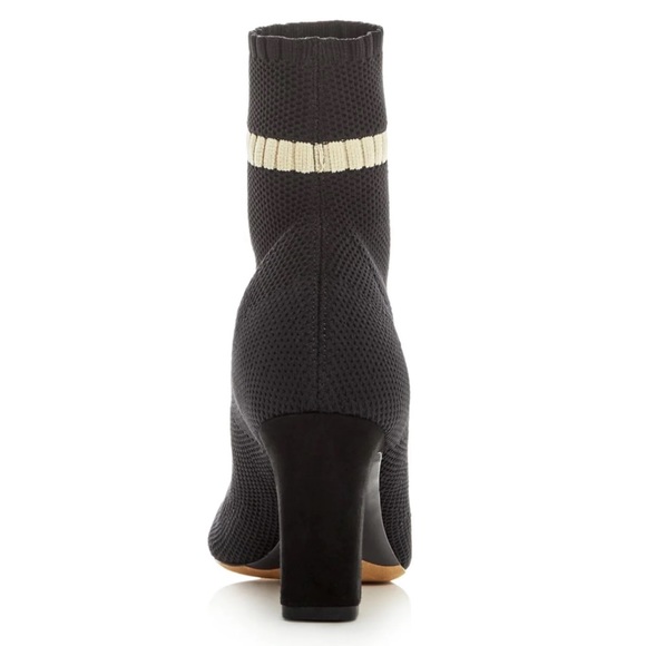 Tabitha Simmons Black Knit Stretch Comfort Anna Almond Toe Block Heels 8 NWT - Picture 2 of 12